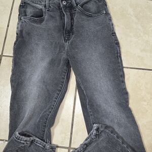 Free People Gray Skinny Jeans with Distressed Hem